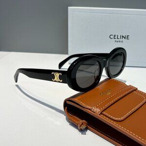 Celine Triomphe Oval Black Sunglasses